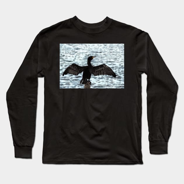 Great black cormorant Long Sleeve T-Shirt by lorendowding